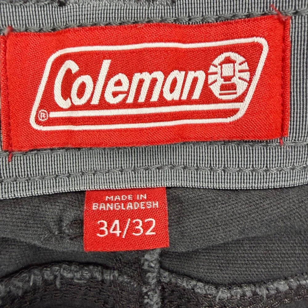 Coleman Mens 34x32 Gray Canvas Utility Carpenter Work Pants Outdoor Rugged